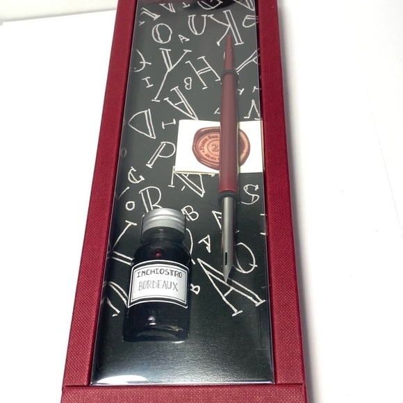 FRANCESCO RUBINATO Italian Wooden Dipping Pen 1 Metal Nib Calligraphy Bordeaux - Picture 4 of 7